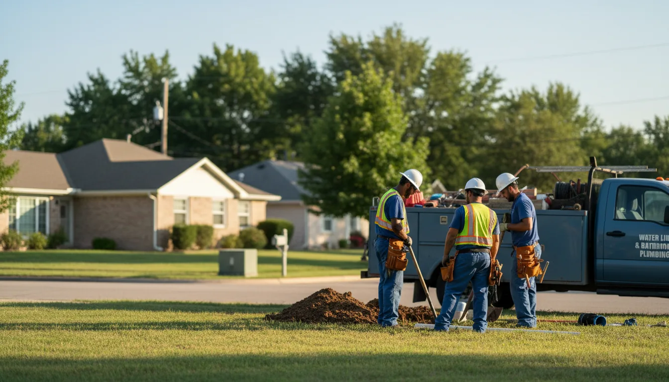 Residential water line and bathroom plumbing service in Sperry, OK